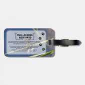 Grüne Tatzen-Service-HundeFoto Identifikation Gepäckanhänger (Rückseite horizontal)