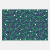 Grüne Tauben auf blau Geschenkpapier Set (Vorderseite 3)