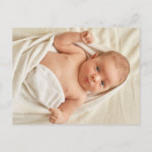 Grüne Taufe Christening Foto Einladungspostkarte (Rückseite)