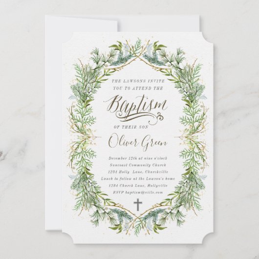 Grüne Taufe Einladung (Vorderseite)