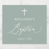 Grüne Taufe Weinkeller Labrador Schaumweinetikett (Einzelnes Label)