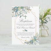 Grüne Taufen Einladung (Stehend Vorderseite)