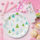 Grüne Teal-Bäume Einfache moderne Weihnachten Pappteller (Party)