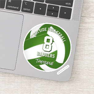 Grüne Teamfarben Volleyballspieler Aufkleber