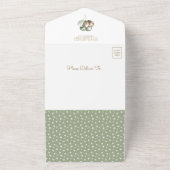 Grüne Teddybären-Balloons Blumenjungen Dusche All In One Einladung (Außenbereich)