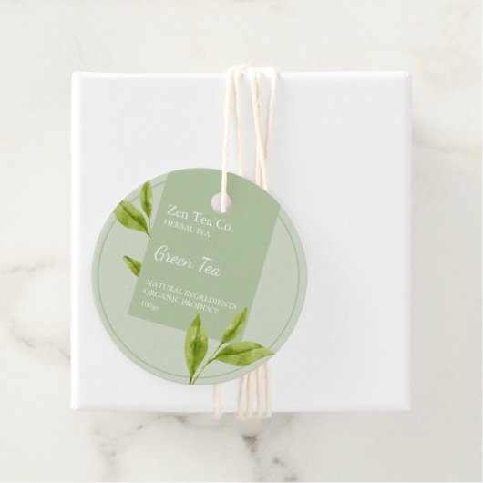 Grüne Tee-Kräutertee-Business-Tag Geschenkanhänger (Beispiel)