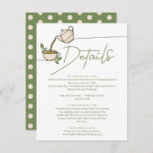 Grüne Tee Party Hochzeiten Details Begleitkarte (Vorne/Hinten)