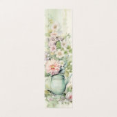 Grüne Teekanne Bläserfalten Lesezeichen Bookmarkte Visitenkarten (Außenseite Aufgefaltet)