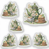 Grüne Teeköpfe Aufkleber (Vorderseite)