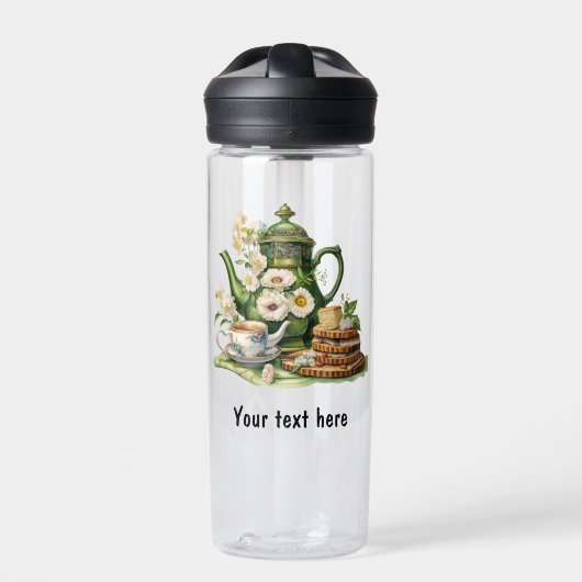 Grüne Teeköpfe Trinkflasche (Vorderseite)