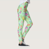 Grüne Teeköpfe und Tassen Leggings (Rechts)