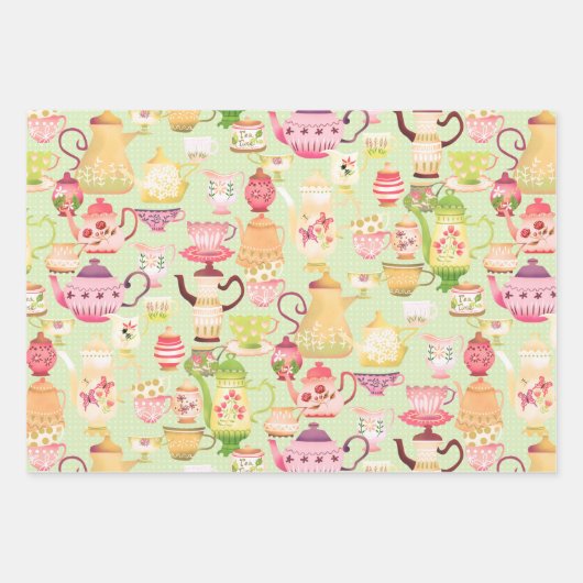 Grüne Teelöffel und Jungs Geschenkpapier Set (Vorderseite 2)