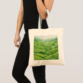Grüne Teepflanzungslandschaft Tragetasche (Vorderseite (Produkt))