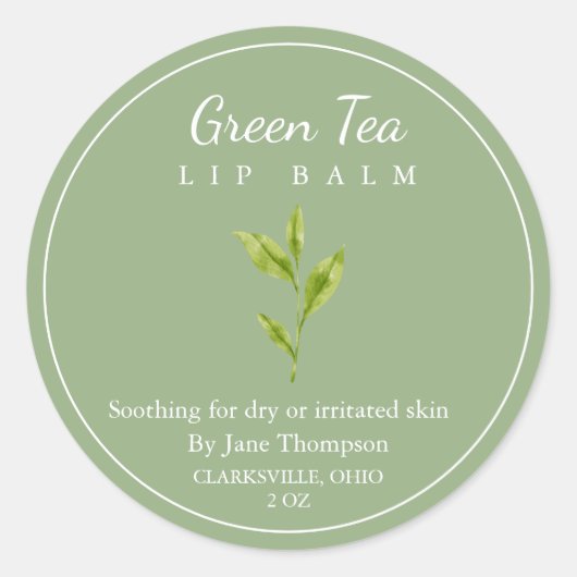 Grüne Teesalbe / Balsam-Label Runder Aufkleber (Vorderseite)