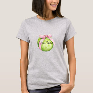 Grüne Tennisball-Rosa Schleife T-Shirt