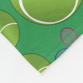 Grüne Tennisballschläger und -netze Fleecedecke (Ecke)