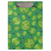 Grüne Tennisballschläger und -netze Klemmbrett (Vorderseite)