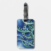 Grüne Tentakel Tiefsee Gepäckanhänger (Rückseite vertikal)