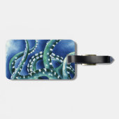 Grüne Tentakel Tiefsee Gepäckanhänger (Rückseite horizontal)