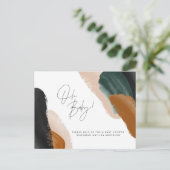 Grüne Terracotta abstrakte Aquarellni Babydusche Postkarte (Stehend Vorderseite)