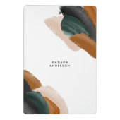 Grüne Terrakotta abstrakte Aquarell Moderne einzig Mini Klemmbrett (Rückseite)