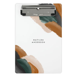 Grüne Terrakotta abstrakte Aquarell Moderne einzig Mini Klemmbrett