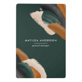 Grüne Terrakotta abstrakte Aquarell Moderne einzig Mini Klemmbrett (Rückseite)