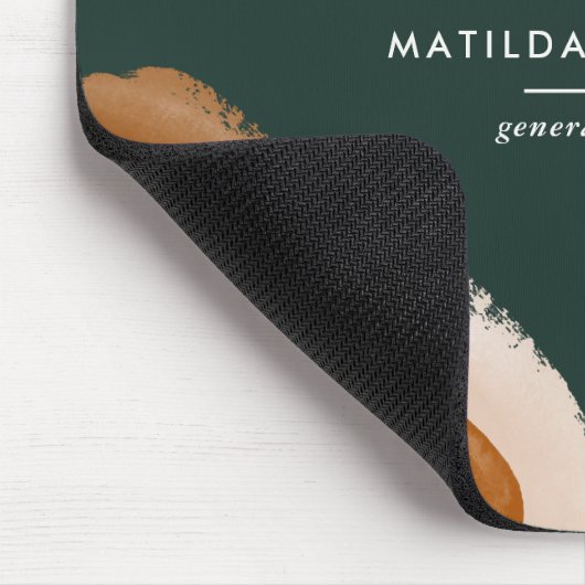 Grüne Terrakotta abstrakte Aquarell Moderne einzig Mousepad (Ecke)