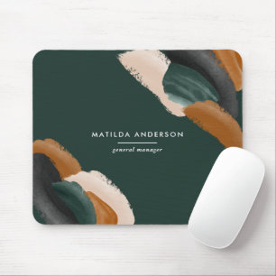 Grüne Terrakotta abstrakte Aquarell Moderne einzig Mousepad