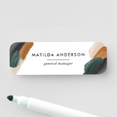 Grüne Terrakotta abstrakte Aquarell Moderne einzig Namensschild (Beispiel)