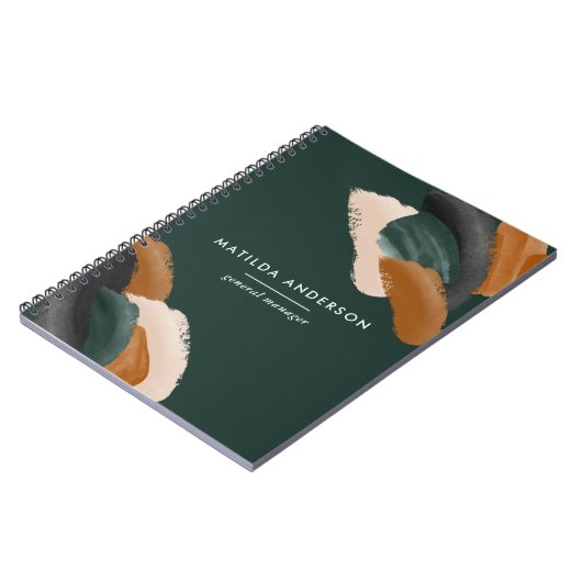 Grüne Terrakotta abstrakte Aquarell Moderne einzig Notizblock (Linke Seite)