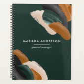 Grüne Terrakotta abstrakte Aquarell Moderne einzig Planer (Vorderseite)