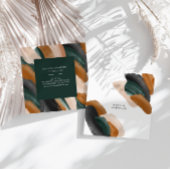 Grüne Terrakotta abstrakte Aquarell Moderne einzig Quadratische Visitenkarte