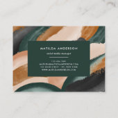 Grüne Terrakotta abstrakte Aquarell Moderne einzig Visitenkarte (Rückseite)