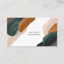 Grüne Terrakotta abstrakte Aquarell Moderne einzig Visitenkarte