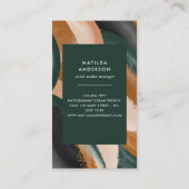 Grüne Terrakotta abstrakte Aquarell Moderne einzig Visitenkarte (Rückseite)