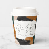 Grüne Terrakotta abstrakte Aquarellnymbole Babydus Pappbecher (Rückseite)