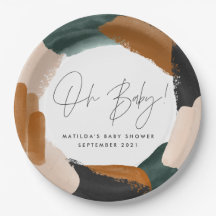 Grüne Terrakotta abstrakte Aquarellnymbole Babydus