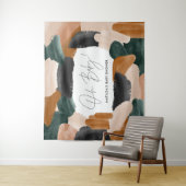 Grüne Terrakotta abstrakte Aquarellnymbole Babydus Wandteppich (Beispiel)