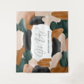 Grüne Terrakotta abstrakte Aquarellnymbole Babydus Wandteppich (Vorderseite)