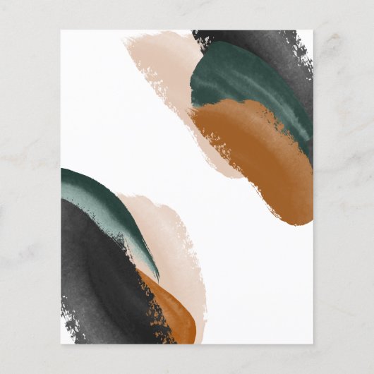 Grüne Terrakotta abstrakte Wasserfarbe 16. Geburts (Rückseite)