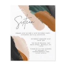 Grüne Terrakotta abstrakte Wasserfarbe 16. Geburts