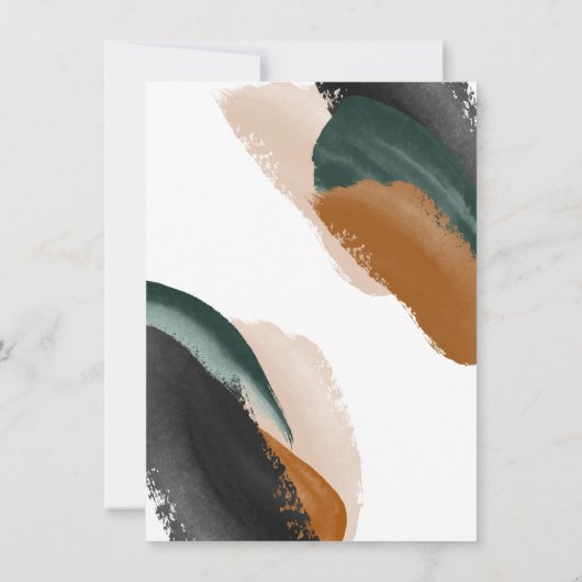 Grüne Terrakotta abstrakte Wasserfarbe 16. Geburts Einladung (Rückseite)