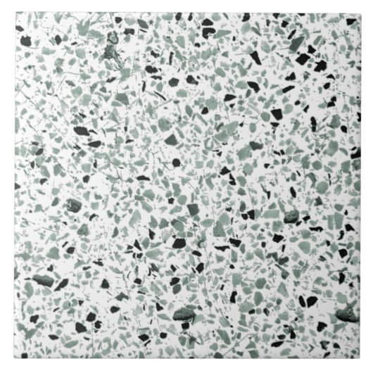 Grüne Terrazzo Moderne Minimal Mittel Fliese (Vorderseite)