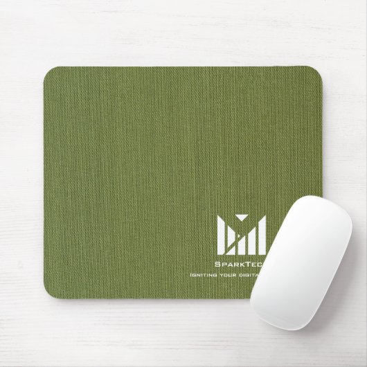 Grüne Textur Elegante Monogram Logo Custom Mousepad (Mit Mouse)