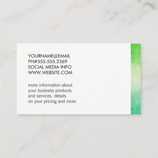 Grüne Textur Expressive Bars / Textur Visitenkarte (Rückseite)