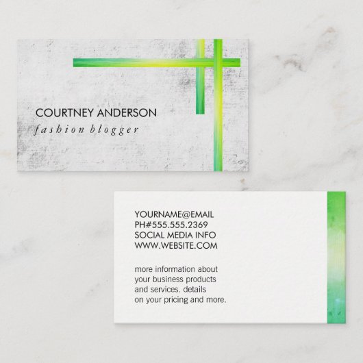 Grüne Textur Expressive Bars / Textur Visitenkarte (Vorne/Hinten)