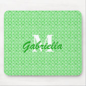 Grüne Textur-Maus-Pad mit Monogramm Mousepad (Vorne)