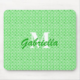 Grüne Textur-Maus-Pad mit Monogramm Mousepad