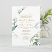 Grüne Thema Hochzeit Einladung (Stehend Vorderseite)